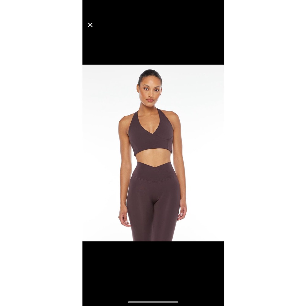 Crop Shop Boutique Dark Brown Sports Bra